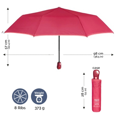 Ladies' automatic Open-Close umbrella Perletti Technology 21742, Coral