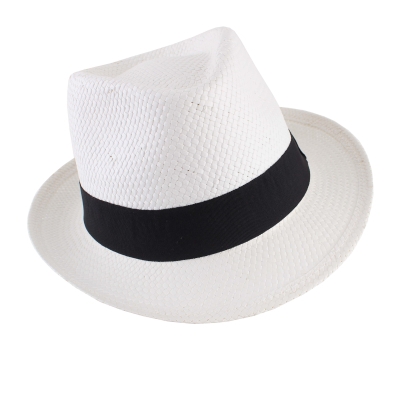 Мъжка лятна шапка Fratelli Mazzanti FM 6863, Бял/Черна лента