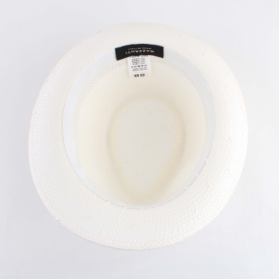 Мъжка лятна шапка Fratelli Mazzanti FM 6863, Бял/Черна лента