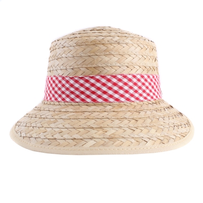 Pălărie de paie pentru femei HatYou CEP0425, Roșu check