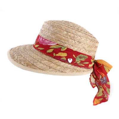 Дамска лятна сламена шапка HatYou CEP0425, Червена лента