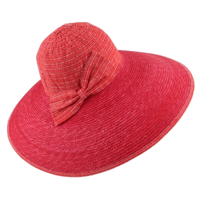Дамска лятна шапка с голяма периферия  Fratelli Mazzanti FM 6827, Червен