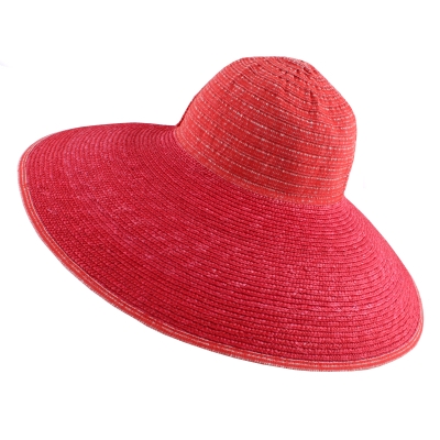 Дамска лятна шапка с голяма периферия  Fratelli Mazzanti FM 6827, Червен