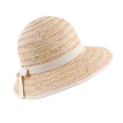 Pălărie de vară din rafie pentru femei Fratelli Mazzanti FM 8138, Natural/Ecru