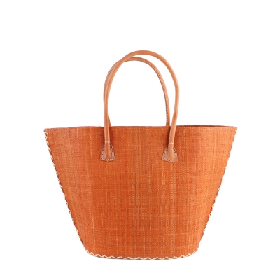 Плажна чанта от рафия Fratelli Mazzanti FM B4370, 50 см, Оранжев