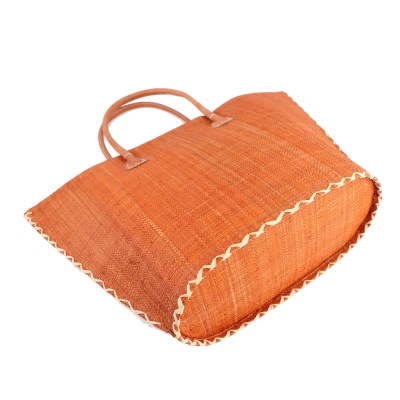 Плажна чанта от рафия Fratelli Mazzanti FM B4370, 50 см, Оранжев