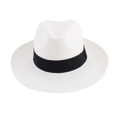 Мъжка лятна шапка тип федора Fratelli Mazzanti FM 5794, Бял/Черна лента