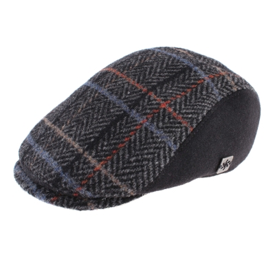 Men's wool cap Granadilla JG5620, Plaid/Blue