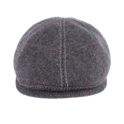 Men's wool cap Granadilla JG5618, Dark gray check