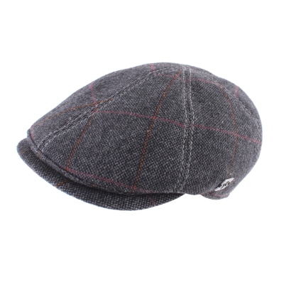 Men's wool cap Granadilla JG5618, Dark gray check