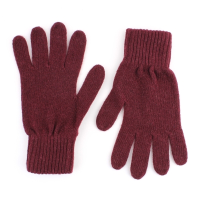Дамски плетени ръкавици HatYou GL0012, Бордо