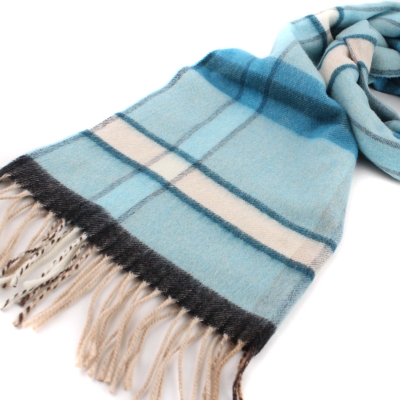 Ladies' wool scarf Pulcra Soldotna, 50x200 cm, Turquoise