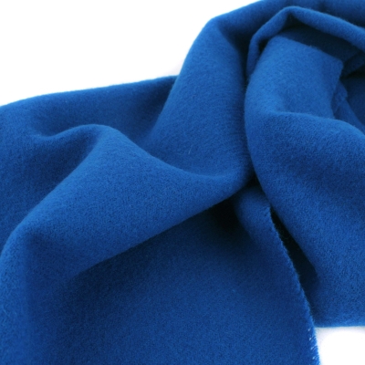 Solid color wool scarf Pulcra Livigno 30x150 cm, Royal blue