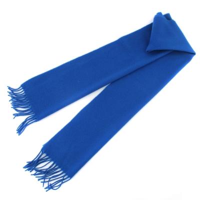 Solid color wool scarf Pulcra Livigno 30x150 cm, Royal blue