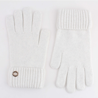 Дамски плетени ръкавици с лурекс Granadilla JG5259, Бял
