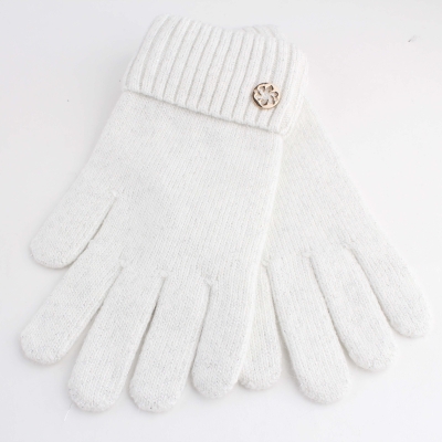 Ladies' Knit Lurex Gloves Granadilla JG5259, White