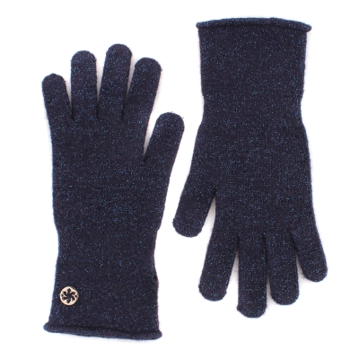 Дамски плетени ръкавици с лурекс Granadilla JG5259A, Тъмносин