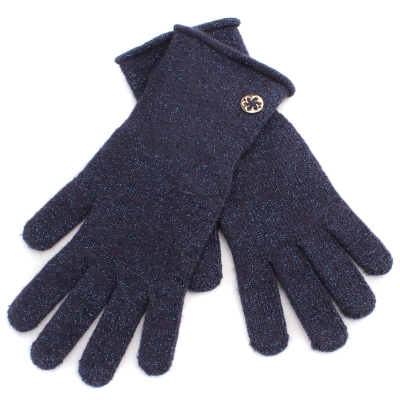 Ladies' Knit Lurex Gloves Granadilla JG5259, Dark blue