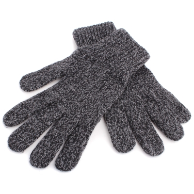 Ladies' Knitted Gloves HatYou GL0012, Grey and black melange
