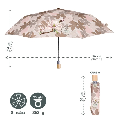 Дамски автоматичен чадър Perletti Green 19128, Орхидея