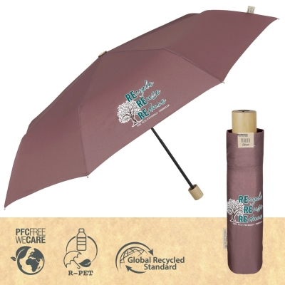 Ladies' manual umbrella Perletti Green 19110, Brick