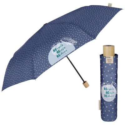 Ladies' manual umbrella Perletti Green 19113, Blue