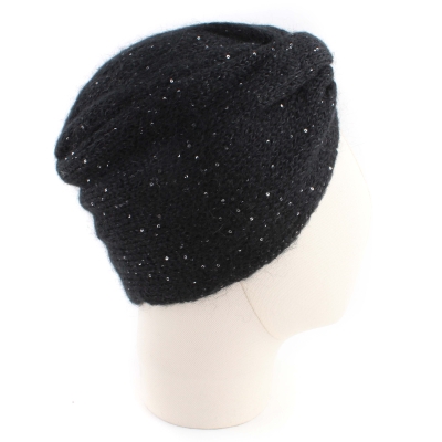Pălărie tricotată pentru femei HatYou CP2950, ​​​​Neagră