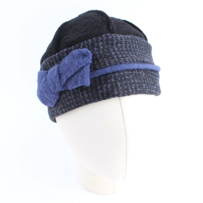Pălărie de iarnă pentru femei HatYou CP3084, Negru/Albastru