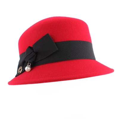 Pălărie de pâslă Granadilla JG5396, Roșie