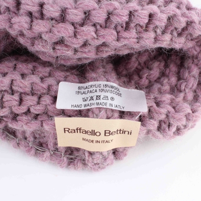 Дамски комплект плетен кръгъл шал и шапка Raffaello Bettini RB SC 014/2622E&011/1320, Лилав