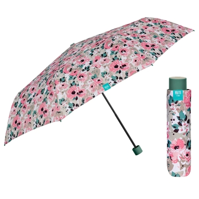 Umbrela de dama manuala Perletti Time 26304, Flori roz