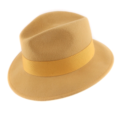 Pălărie de fetru pentru femei HatYou CF0334, Muștar
