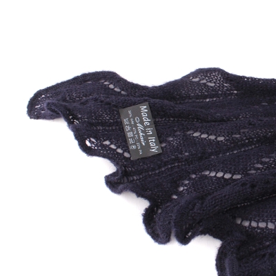 Esarfa de iarna tricotata Pulcra R100, 50x190 cm, Albastru inchis