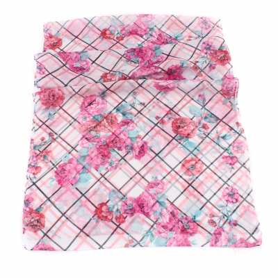 Ladies' scarf HatYou SE0249-26, Pink flowers