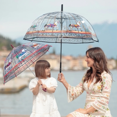 Детски автоматичен чадър Perletti CoolKids Въртележка 15629, Прозрачен