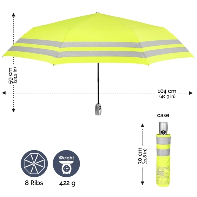 Автоматичен светлоотразителен Open-Close чадър Perletti Technology 21739, Жълт