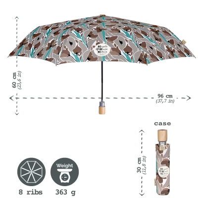 Дамски автоматичен чадър Perletti Green 19144, Акварел