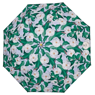 Дамски автоматичен чадър Perletti Green 19149, Камелии