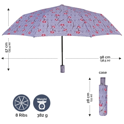 Umbrela automată Open-Close pentru femei Perletti Technology 21776, Violet