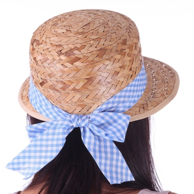 Pălărie de paie pentru femei HatYou CEP0425, Pătrat albastru deschis