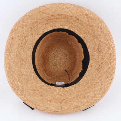 Дамска широкопола шапка от рафия Fratelli Mazzanti FM 8155, Натурален/Черен