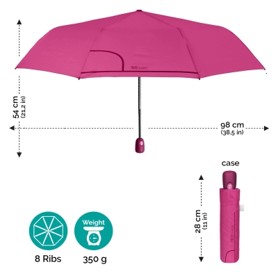 Ladies' automatic Open-Close umbrella Perletti Time 26355, Magenta