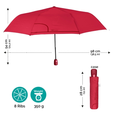 Ladies' automatic Open-Close umbrella Perletti Time 26355, Red