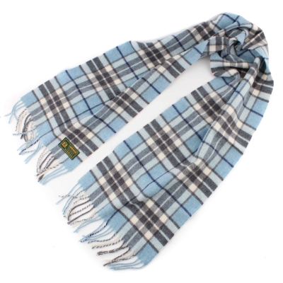 Wool scarf Pulcra Dundee N, 30x178 cm, Light blue melange