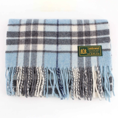 Wool scarf Pulcra Dundee N, 30x178 cm, Light blue melange