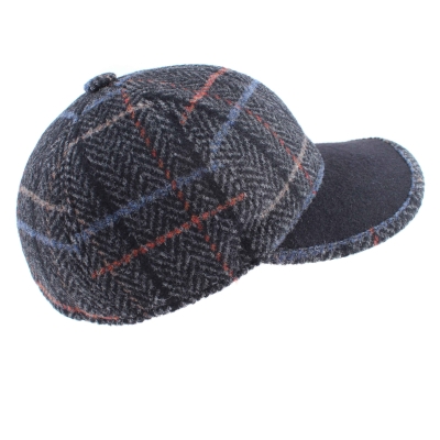 Men's Wool Baseball Cap Granadilla JG5619, Plaid/Black