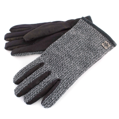 Set of men's hat and gloves Granadilla JG5387&JG5388, Black melange