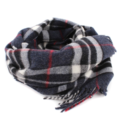 Wool scarf Pulcra Dundee N, 30x154 cm, Navy/black