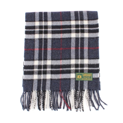 Wool scarf Pulcra Dundee N, 30x154 cm, Navy/black