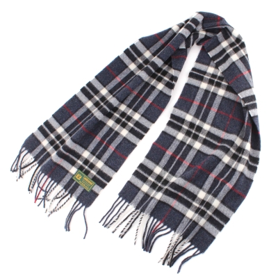 Wool scarf Pulcra Dundee N, 30x154 cm, Navy/black